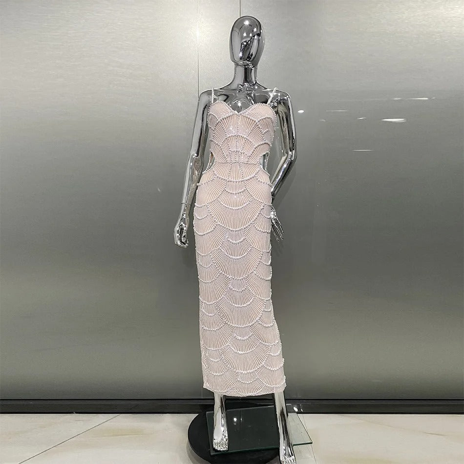 Vestido Midi Pérolas