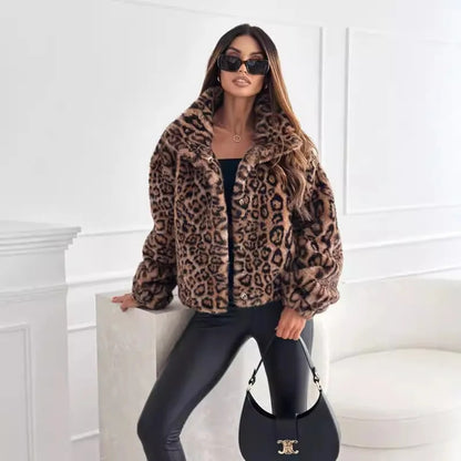 Casaco Faux Fur Leopard - Outono Inverno l CAROL ESPAÇO FASHION