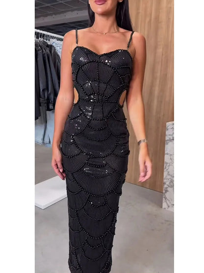 Vestido Midi Pérolas