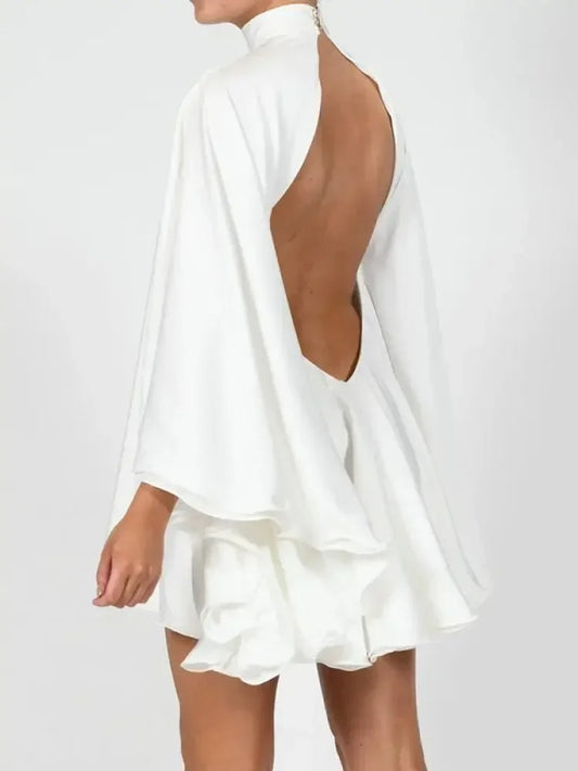 Vestido Curto Poncho Seda Luxo