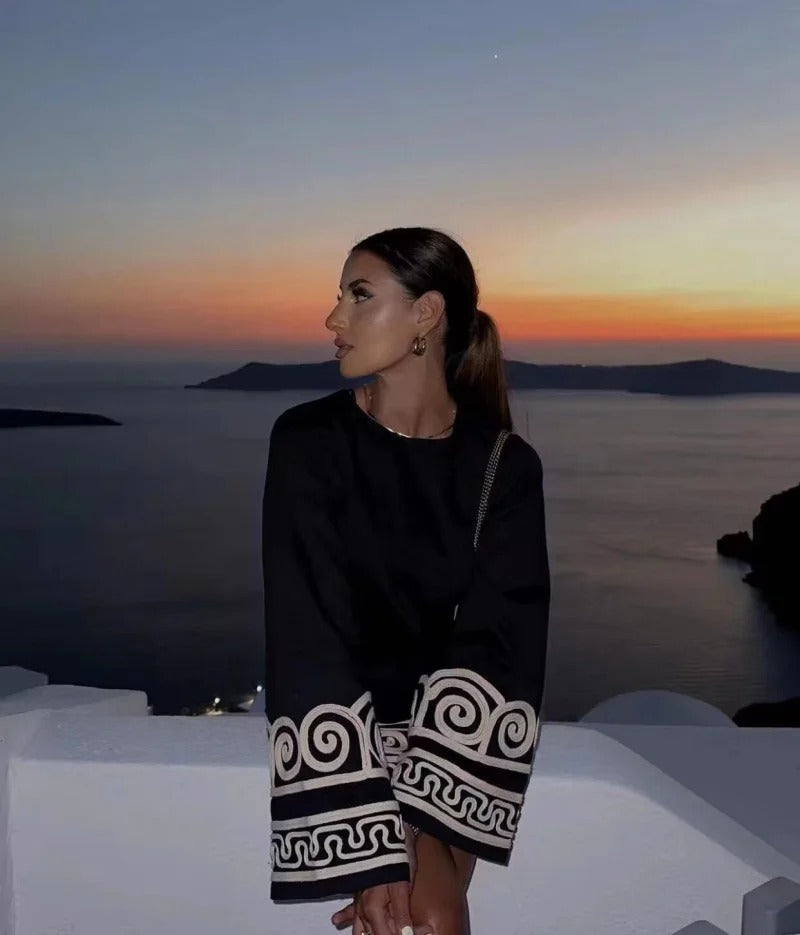 Vestido Curto Santorini Dream - Outono Inverno l CAROL ESPAÇO FASHION