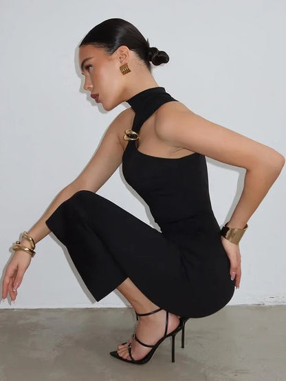 Vestido Preto Contemporânea Midi