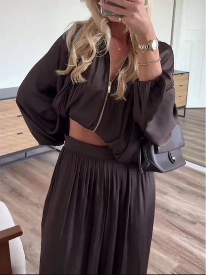 Conjunto Cetim Espresso Luxe - Outono Inverno l CAROL ESPAÇO FASHION