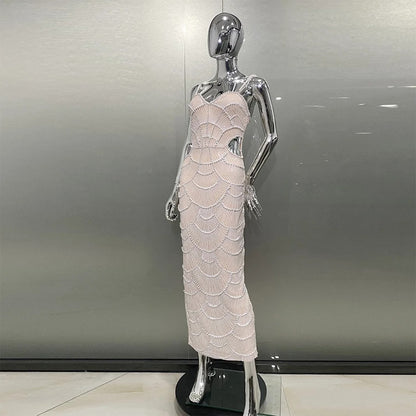 Vestido Midi Pérolas