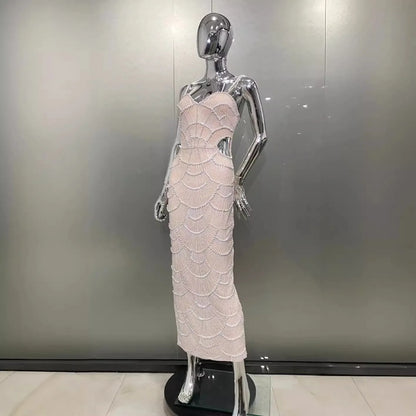 Vestido Midi Pérolas