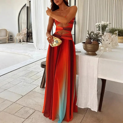 Vestido Longo Furta Cor Sem Alças