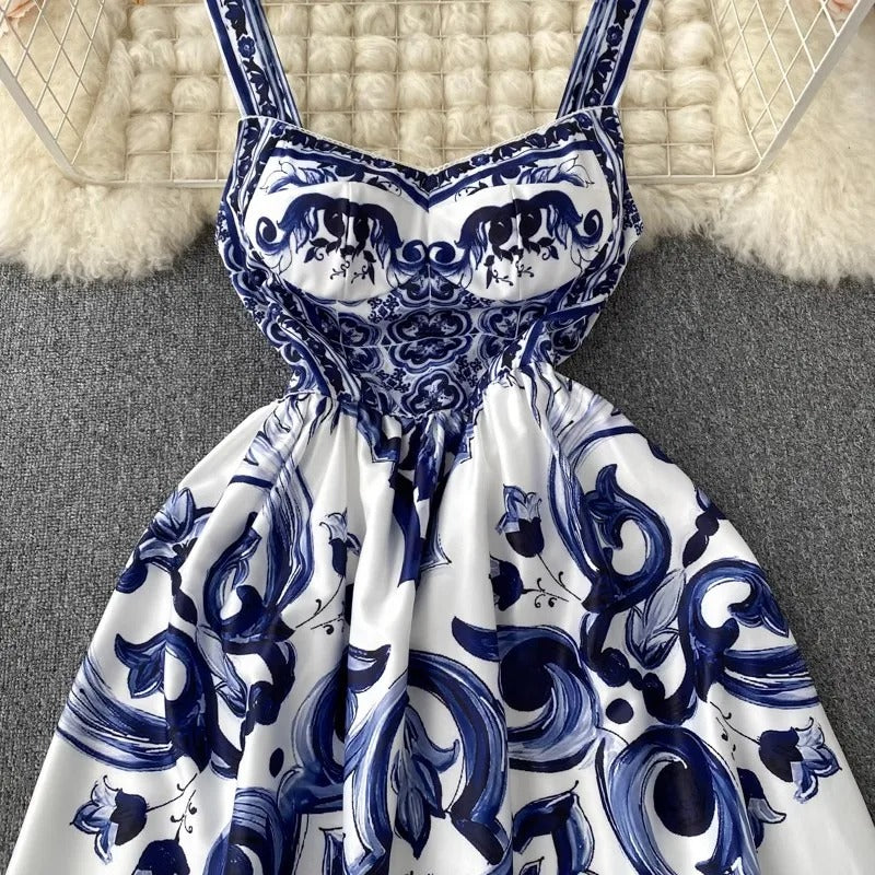 Vestido Midi Azulejo