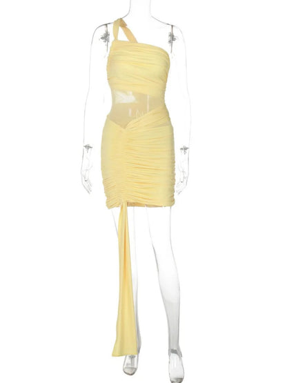 Vestido Curto One-Shoulder Drape "Siren Glow" - Moda Festa l CAROL ESPAÇO FASHION