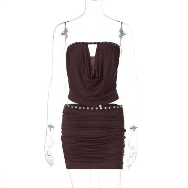Conjunto Cropped e Saia com Detalhes - Verão l CAROL ESPAÇO FASHION