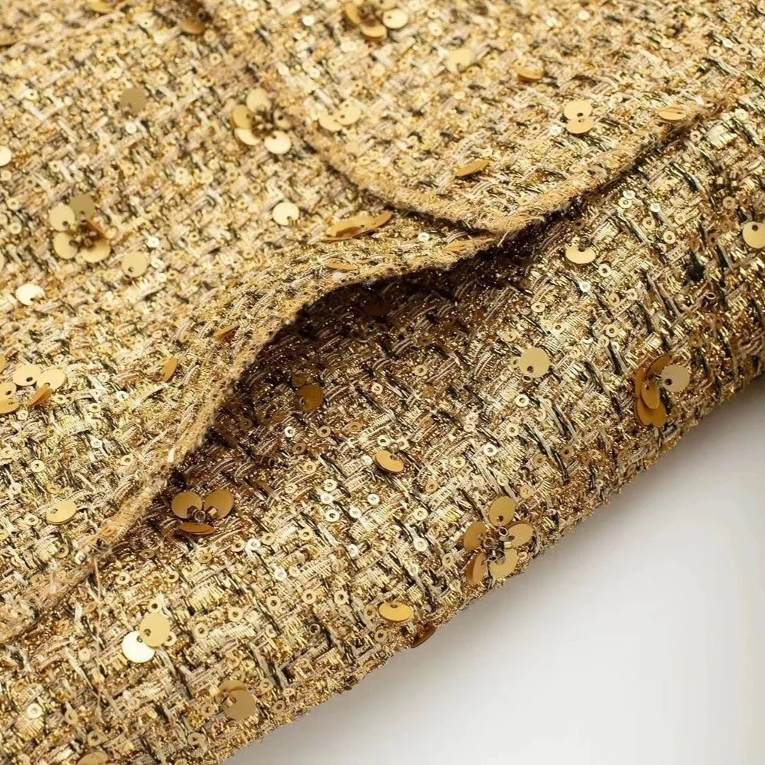 Blazer Dourado com Paetês - Outono Inverno l CAROL ESPAÇO FASHION