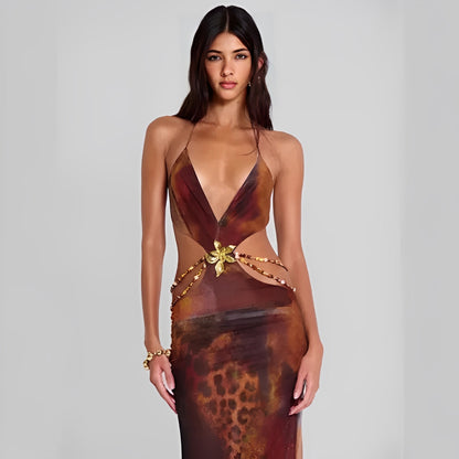 Vestido Longo Leopardo