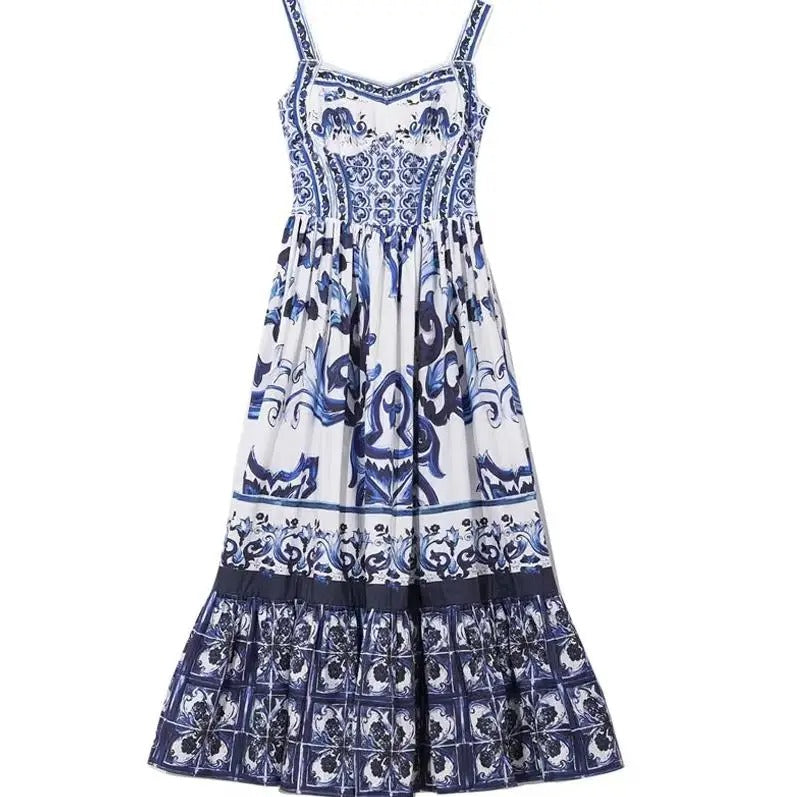 Vestido Midi Azulejo