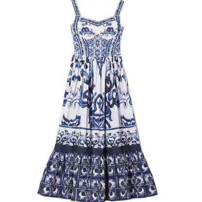 Vestido Midi Azulejo