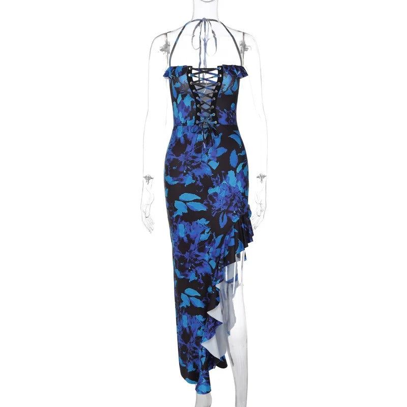 Vestido Babado Floral - Moda Praia l CAROL ESPAÇO FASHION
