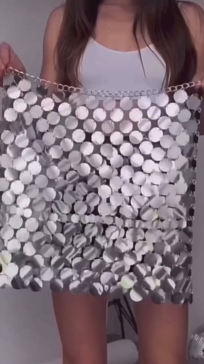 Saia Curta Metalizada Disco