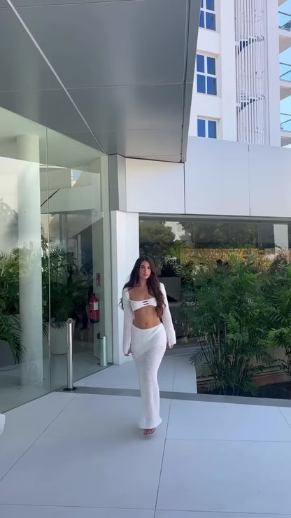 Conjunto Top e Saia Trico Feminino Maite