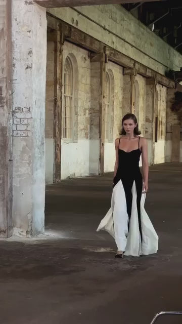 Vestido Longo Godê P&B
