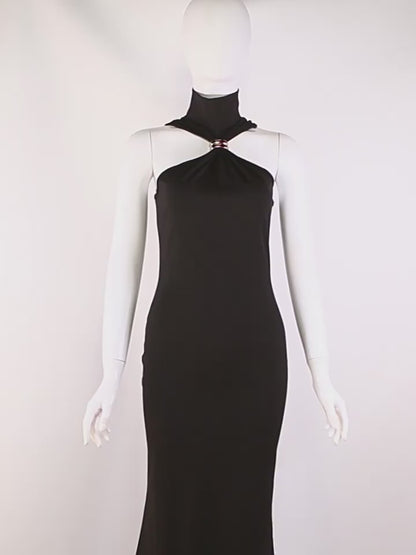 Vestido Preto Contemporânea Midi
