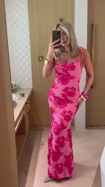 Vestido Longo Sofist Flowers 3D Bordadas