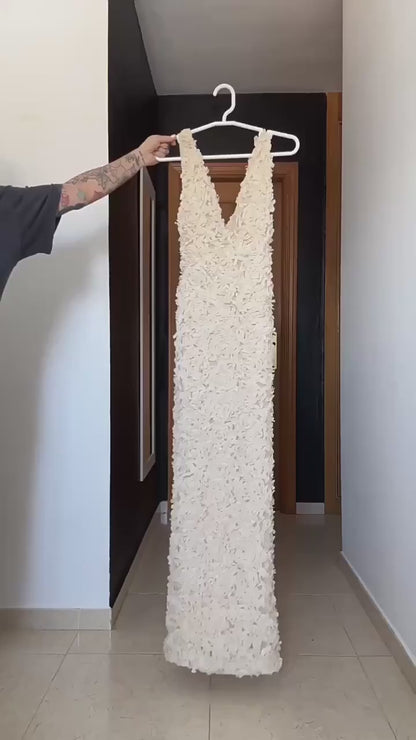 Vestido Festa Off White Flores