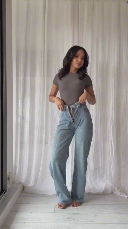 Blusa Feminina Tricot Vazado com Paetês Shine - Casual Chic l CAROL ESPAÇO FASHION