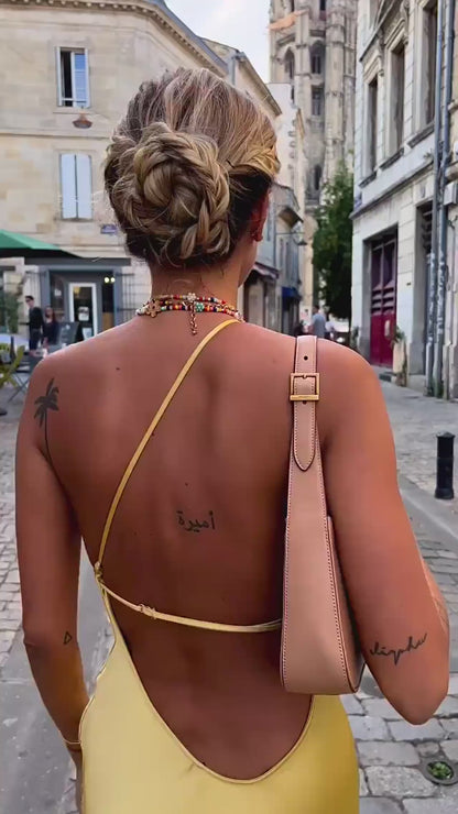 Vestido Longo Seda Amarelo Manteiga