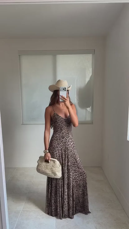 Vestido Longo Savannah Leopard - Casual Chic l CAROL ESPAÇO FASHION