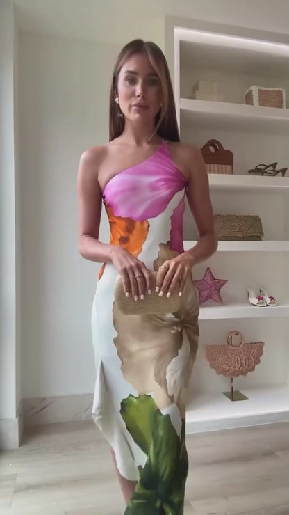 Vestido Floral Assimétrico Elegante