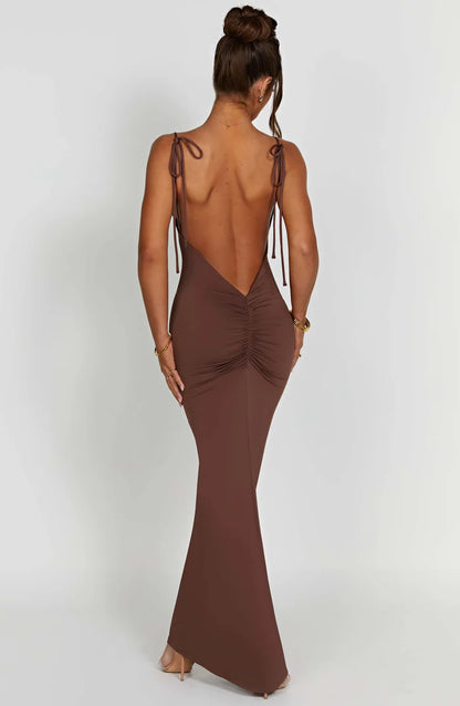 Vestido Elegante Maxi Aberto nas Costas